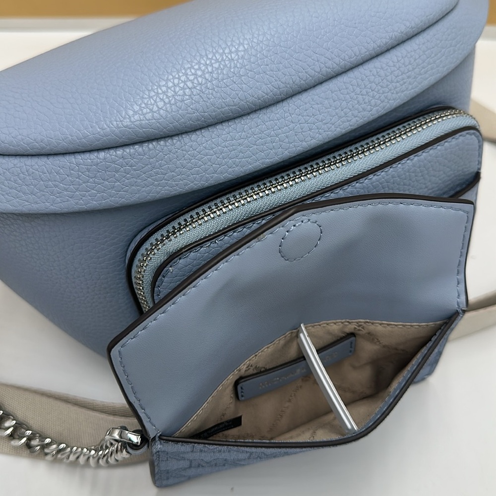 Michael Kors Maisie Large Pebbled Leather 2-in-1 Sling Pack Fanny Belt Waist NWT - Picture 9 of 15